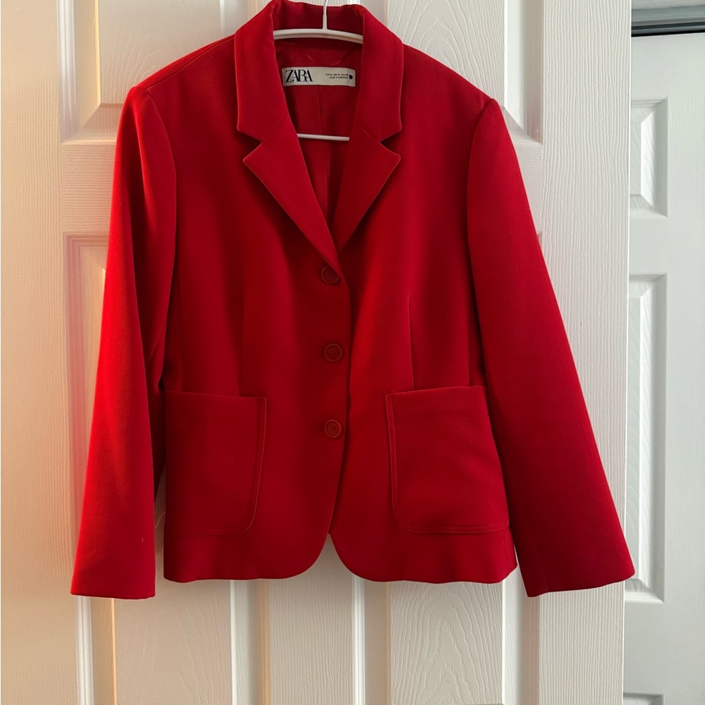 Zara Women's Red Blazer Jacket size Medium